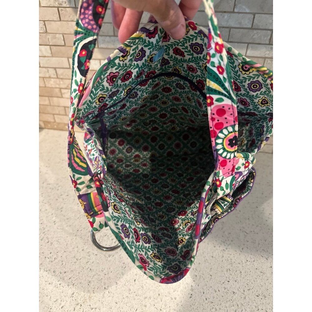 Vera Bradley Viva La Vera Pink Purple Floral Cinch Tote Bag Purse - Picture 5 of 5